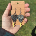 Black Moto Guitar Picks with Lightning Bolt Dangle Earrings