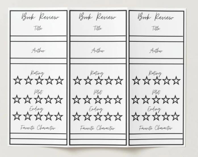 Book Review Printable Bookmarks Digital Download