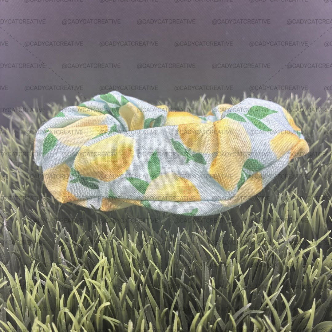 Kitchen Lemons Cotton Scrunchie