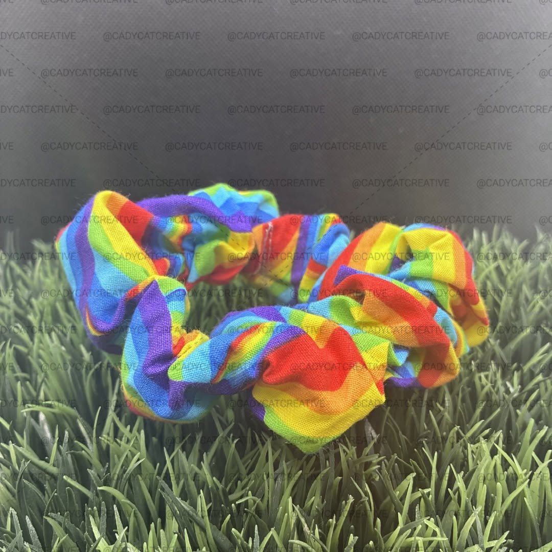 Rainbow Cotton Scrunchie