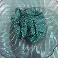 Teal Vintage Print Cotton Scrunchie